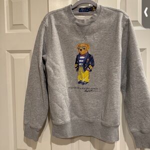 Polo by Ralph Lauren Gray Sweater with Bear Design